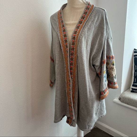 Johnny Was Hira Gray Terry Kimono - XL - Picture 4 of 6